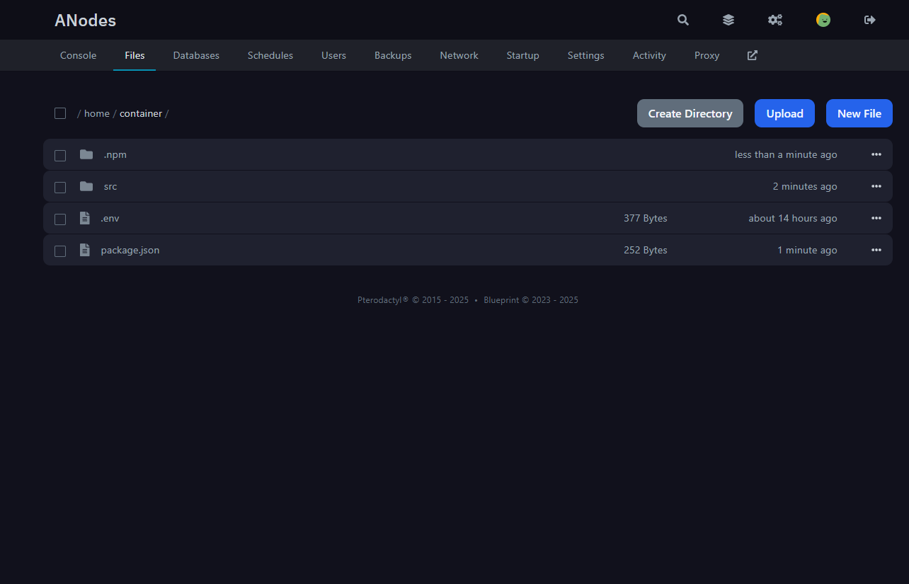 File manager interface