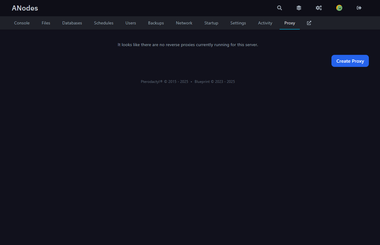 Domain configuration panel